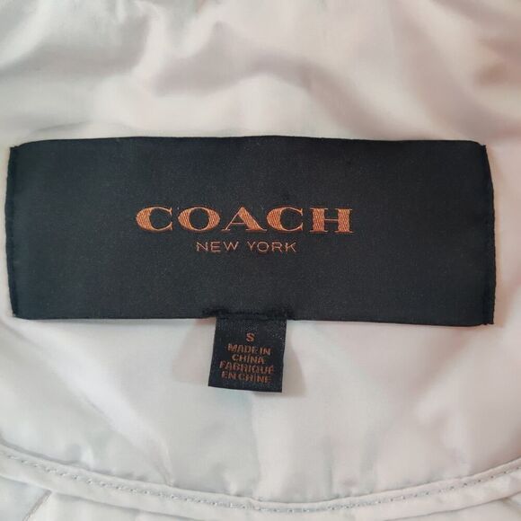 Coach diamond quilted jacket F84993 oyster sz S - Picture 9 of 10